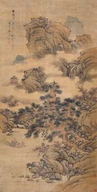 蓝瑛（传） 垂钓图 立轴